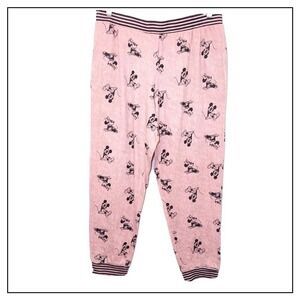 NWOT Disney Women Pajama Pants XL Mickey‎ Minnie Mouse Joggers Pull On Soft'